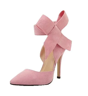 2021 Fashion sexy big bow pointed toe 11CM high heels sandals shoes woman ladies wedding party pumps dress shoe