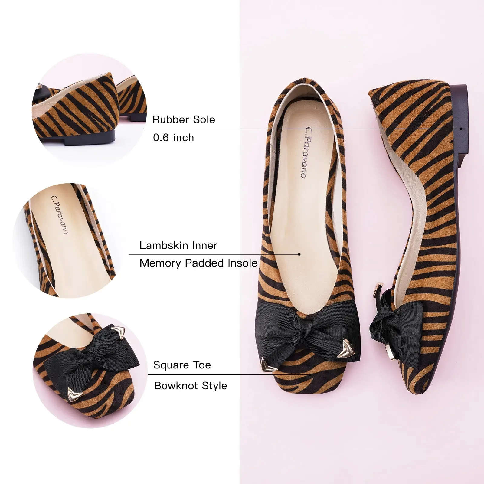 Animal Prints Metal Bow Flats (Eva)