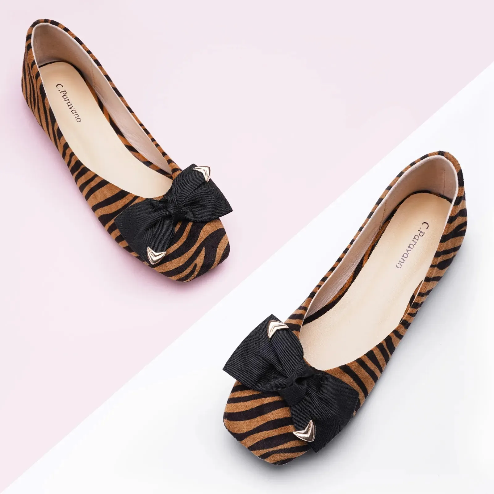 Animal Prints Metal Bow Flats (Eva)