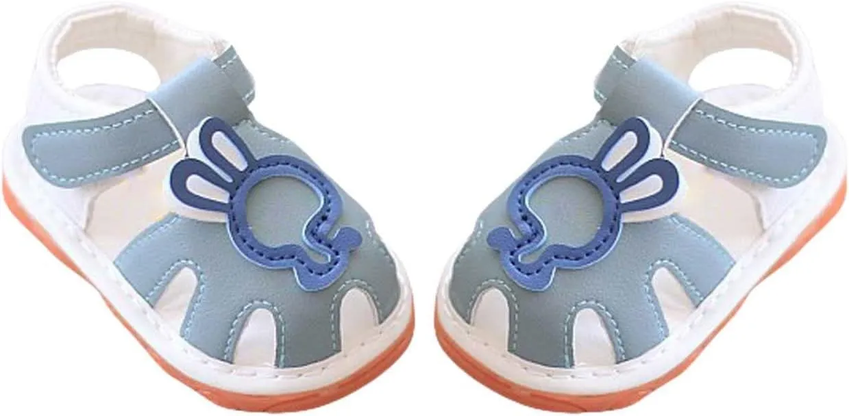 Baby Boy Girl First Walking Sandals Closed-Toe Anti-Slip Rubber Sole Comfy Outdoor Shoes Little Girl Slides Shoes
