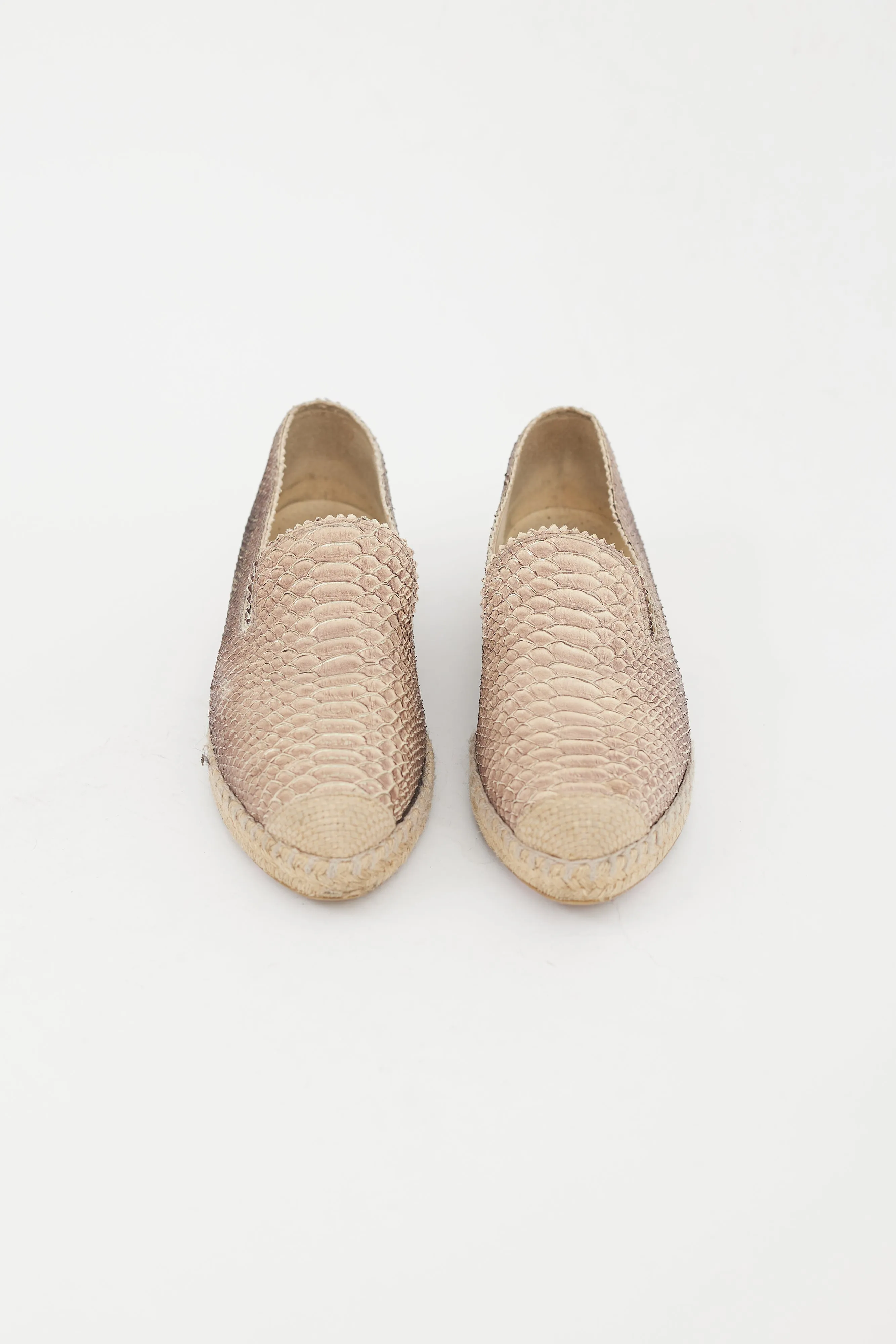 Brown Textured Espadrille Flat