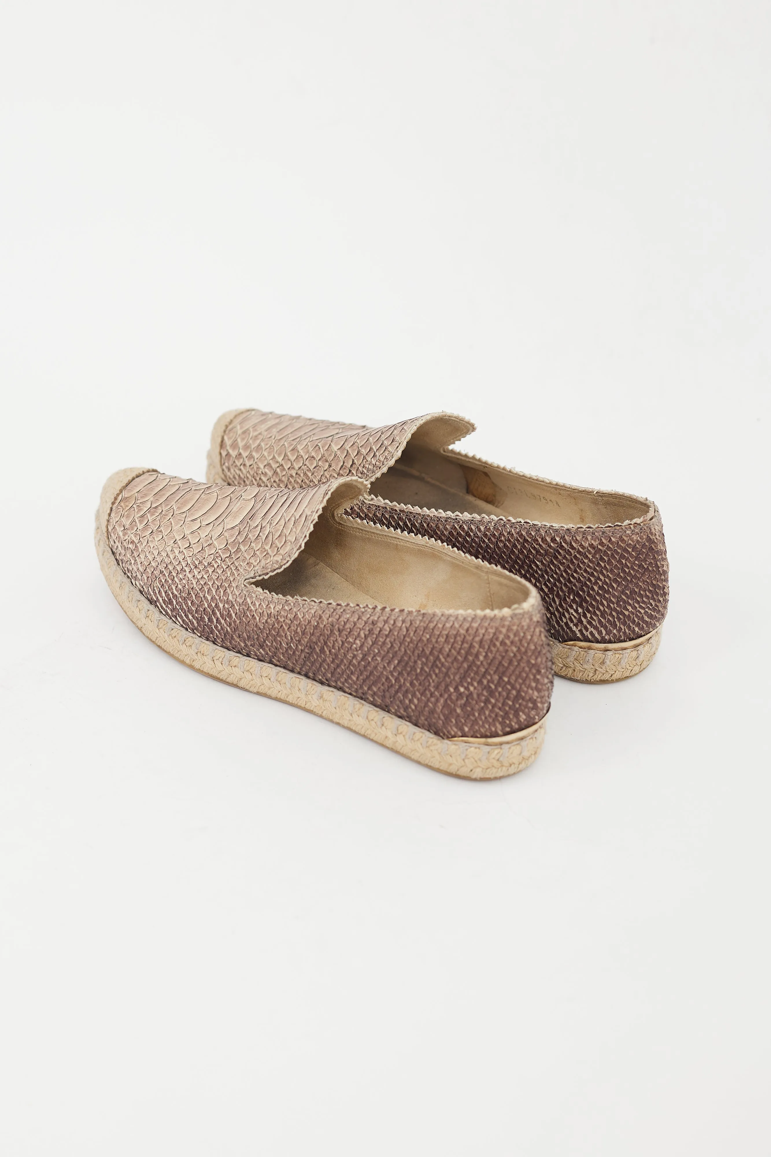 Brown Textured Espadrille Flat