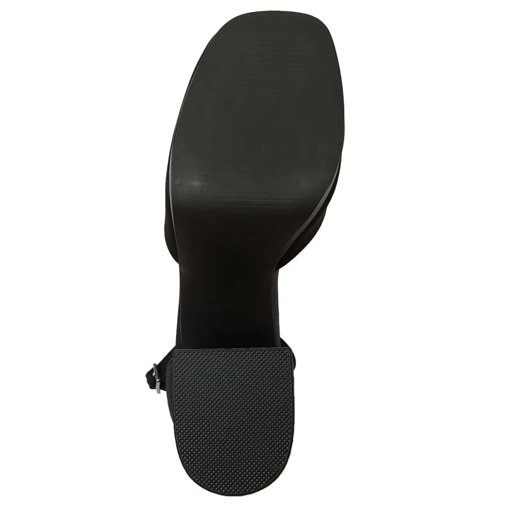 Chase Heel in Black Satin