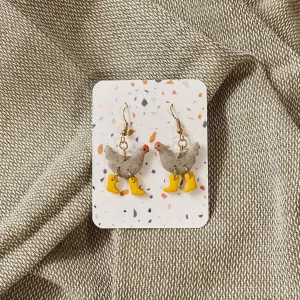 Chickens in Rain Boots Earrings