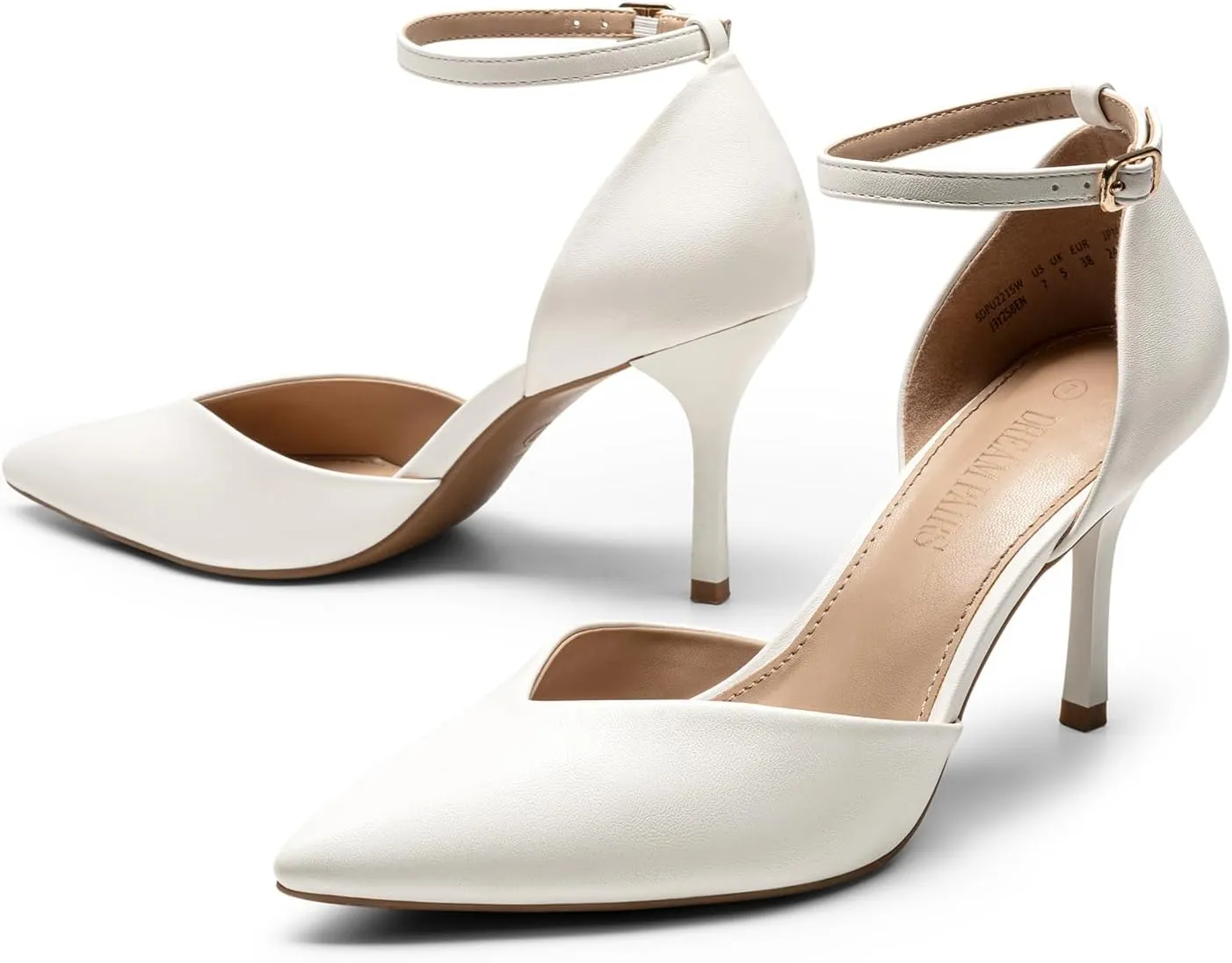 DREAM PAIRS Womens High Heels Strappy Closed Toe Stiletto Ankle Strap Pointed Toe D'Orsay Heel Dress Wedding Party Pumps Shoes