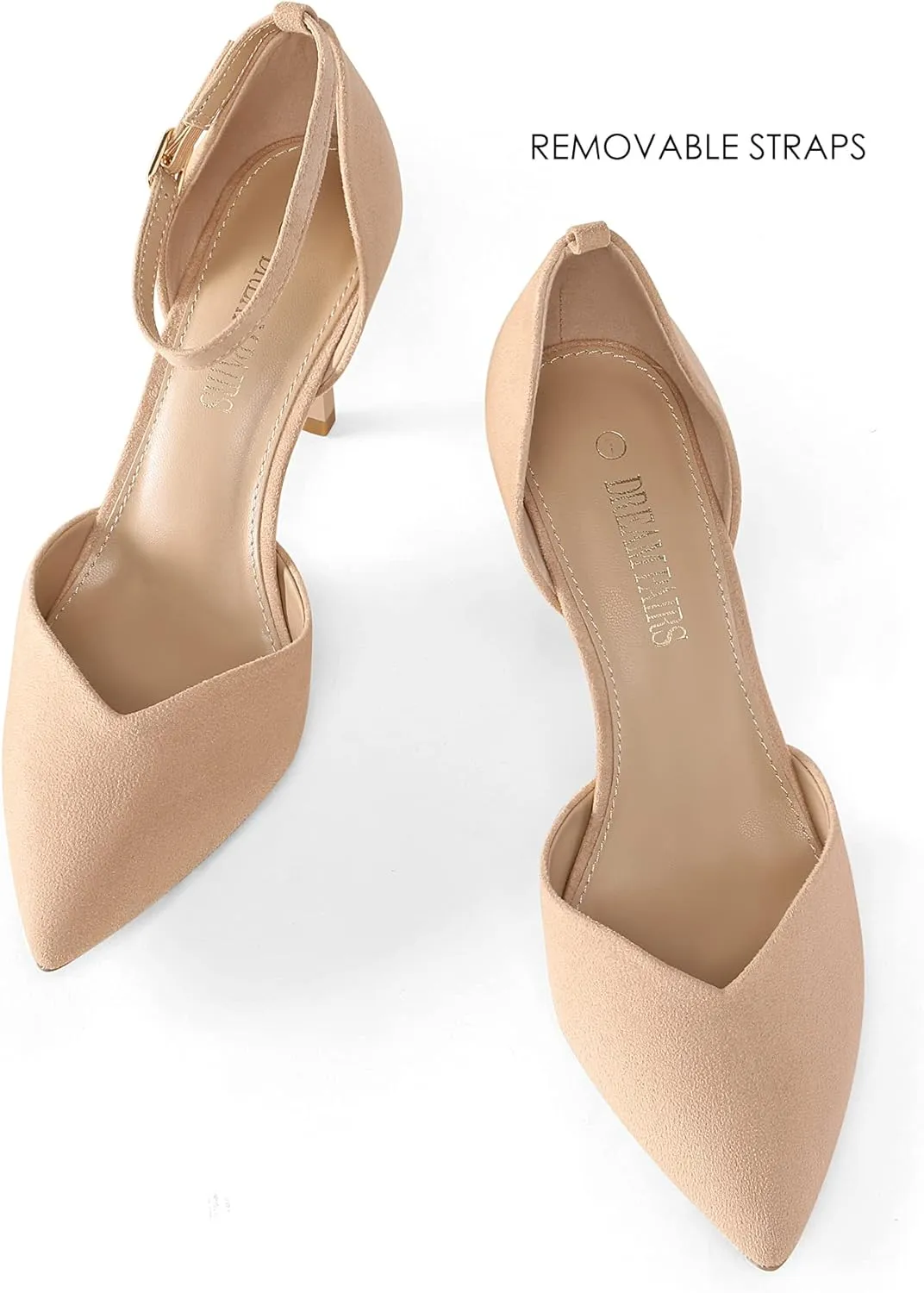 DREAM PAIRS Womens High Heels Strappy Closed Toe Stiletto Ankle Strap Pointed Toe D'Orsay Heel Dress Wedding Party Pumps Shoes