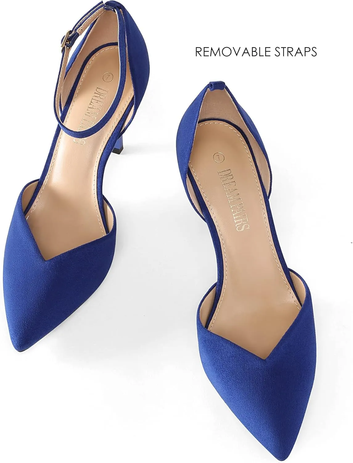 DREAM PAIRS Womens High Heels Strappy Closed Toe Stiletto Ankle Strap Pointed Toe D'Orsay Heel Dress Wedding Party Pumps Shoes