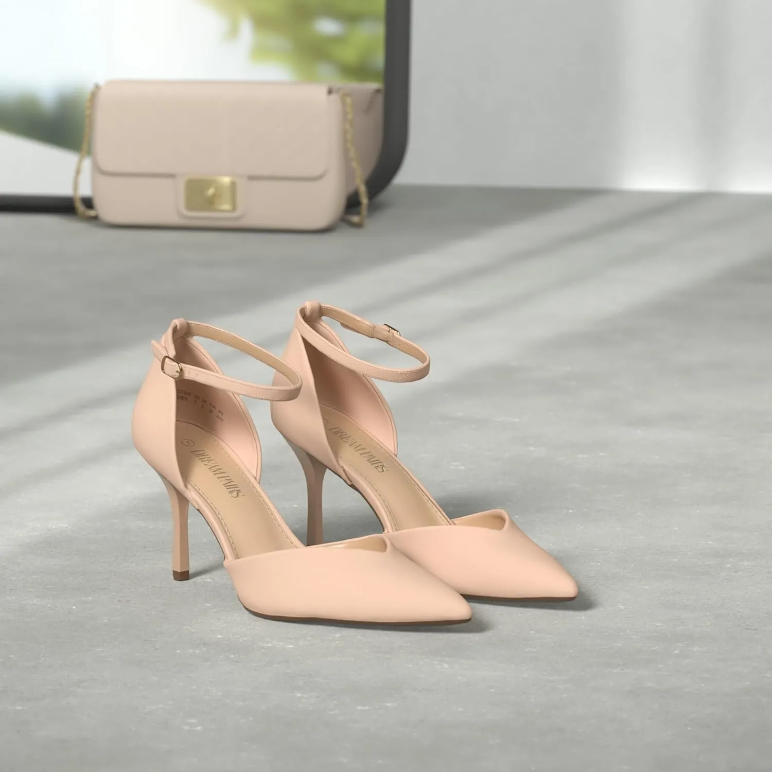 DREAM PAIRS Womens High Heels Strappy Closed Toe Stiletto Ankle Strap Pointed Toe D'Orsay Heel Dress Wedding Party Pumps Shoes