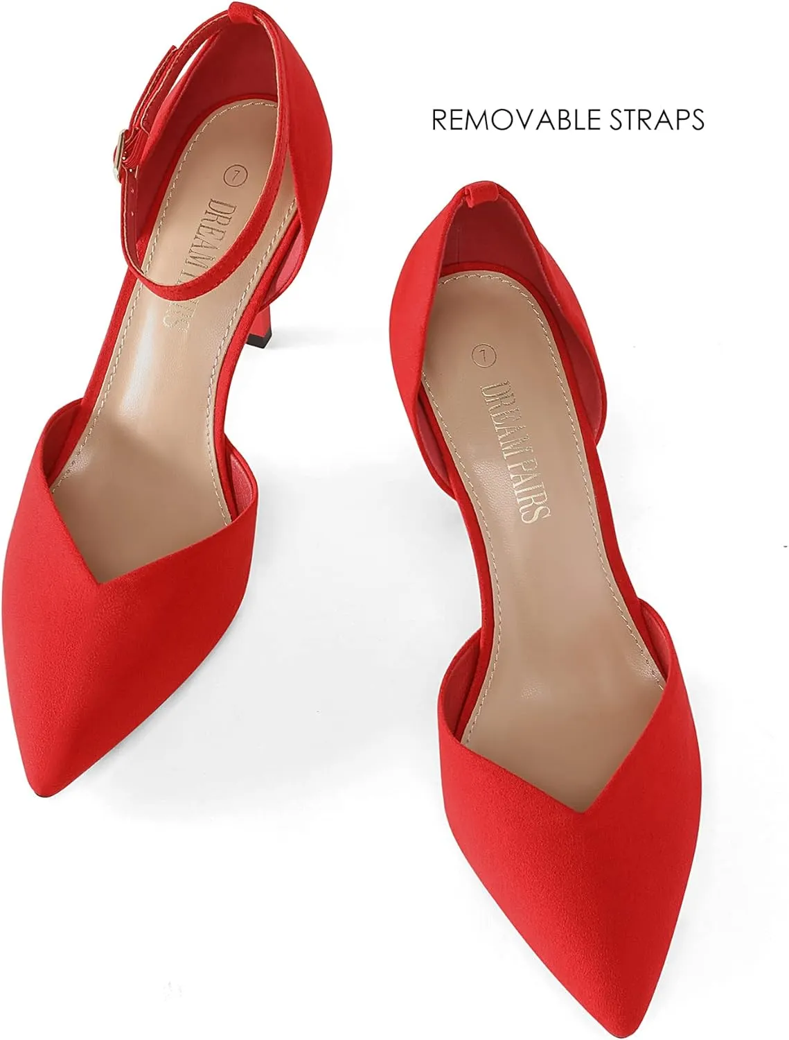 DREAM PAIRS Womens High Heels Strappy Closed Toe Stiletto Ankle Strap Pointed Toe D'Orsay Heel Dress Wedding Party Pumps Shoes