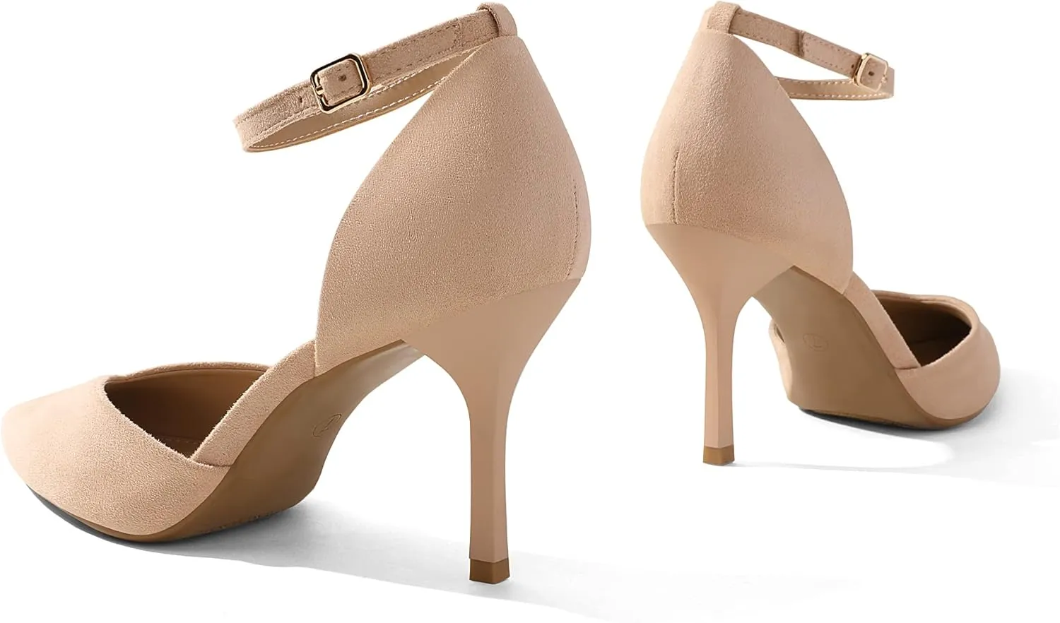 DREAM PAIRS Womens High Heels Strappy Closed Toe Stiletto Ankle Strap Pointed Toe D'Orsay Heel Dress Wedding Party Pumps Shoes