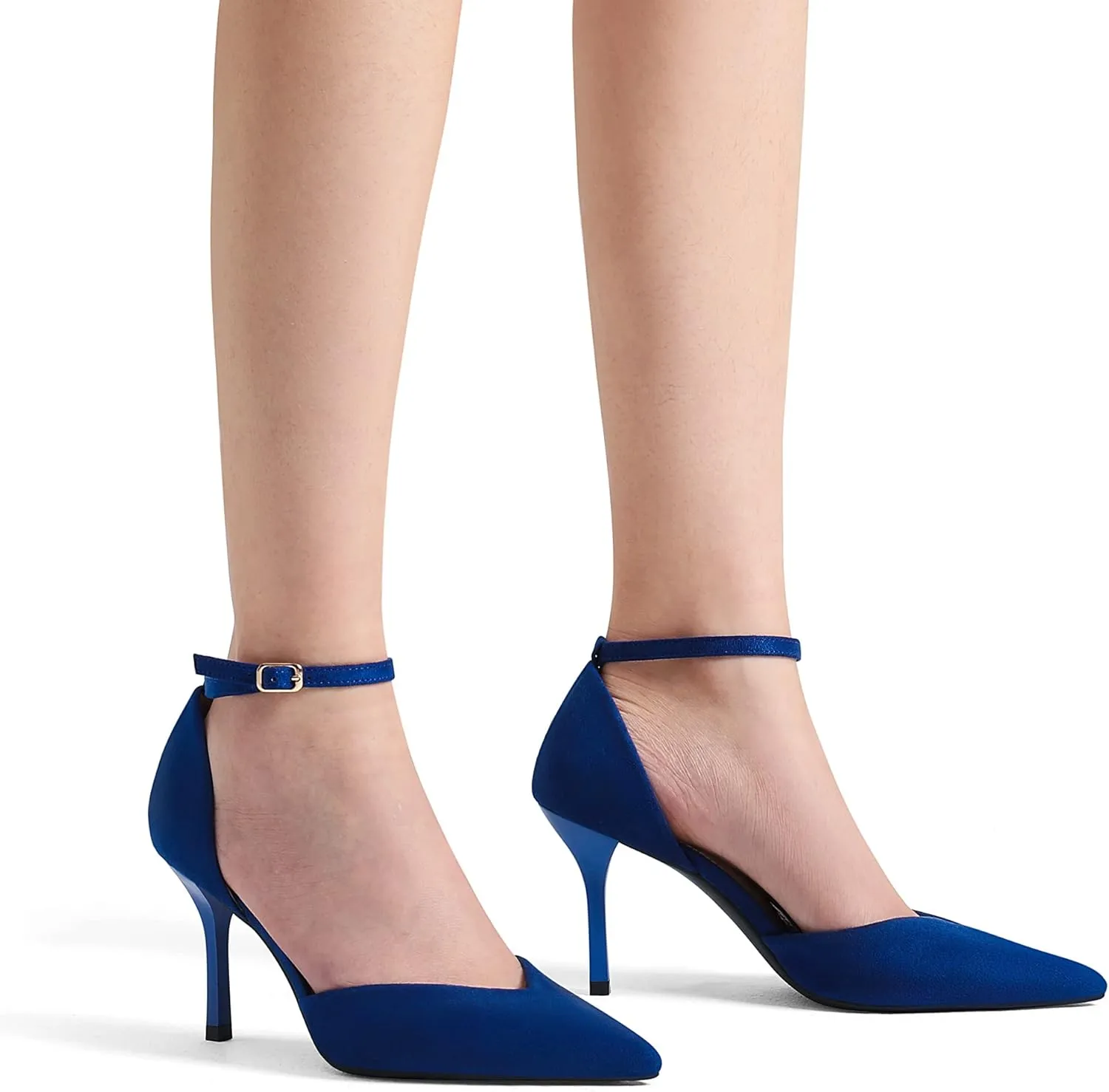 DREAM PAIRS Womens High Heels Strappy Closed Toe Stiletto Ankle Strap Pointed Toe D'Orsay Heel Dress Wedding Party Pumps Shoes