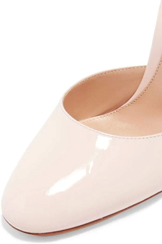 FSJ Women D'Orsay Comfort Ankle Strap High Chunky Heels Closed Point Toe Buckle Up Fancy Dance Ballroom Shoes Size 4-15 M US