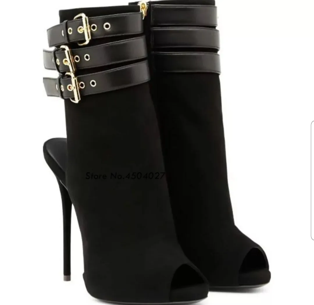 Gold Rivets Embellished Ankle Boots
