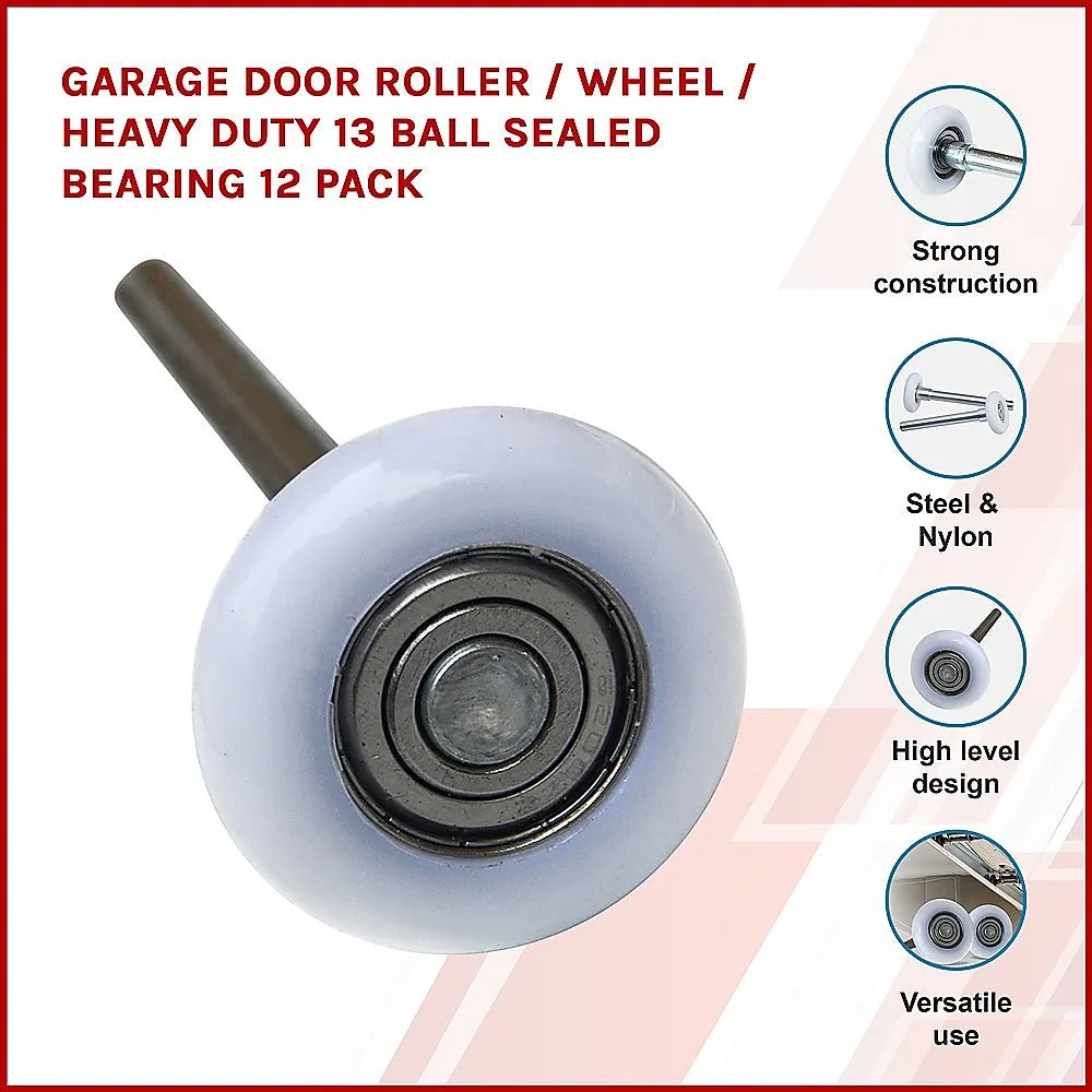 Heavy-Duty Nylon Garage Door Rollers 12 Pack with 13 Ball Bearings