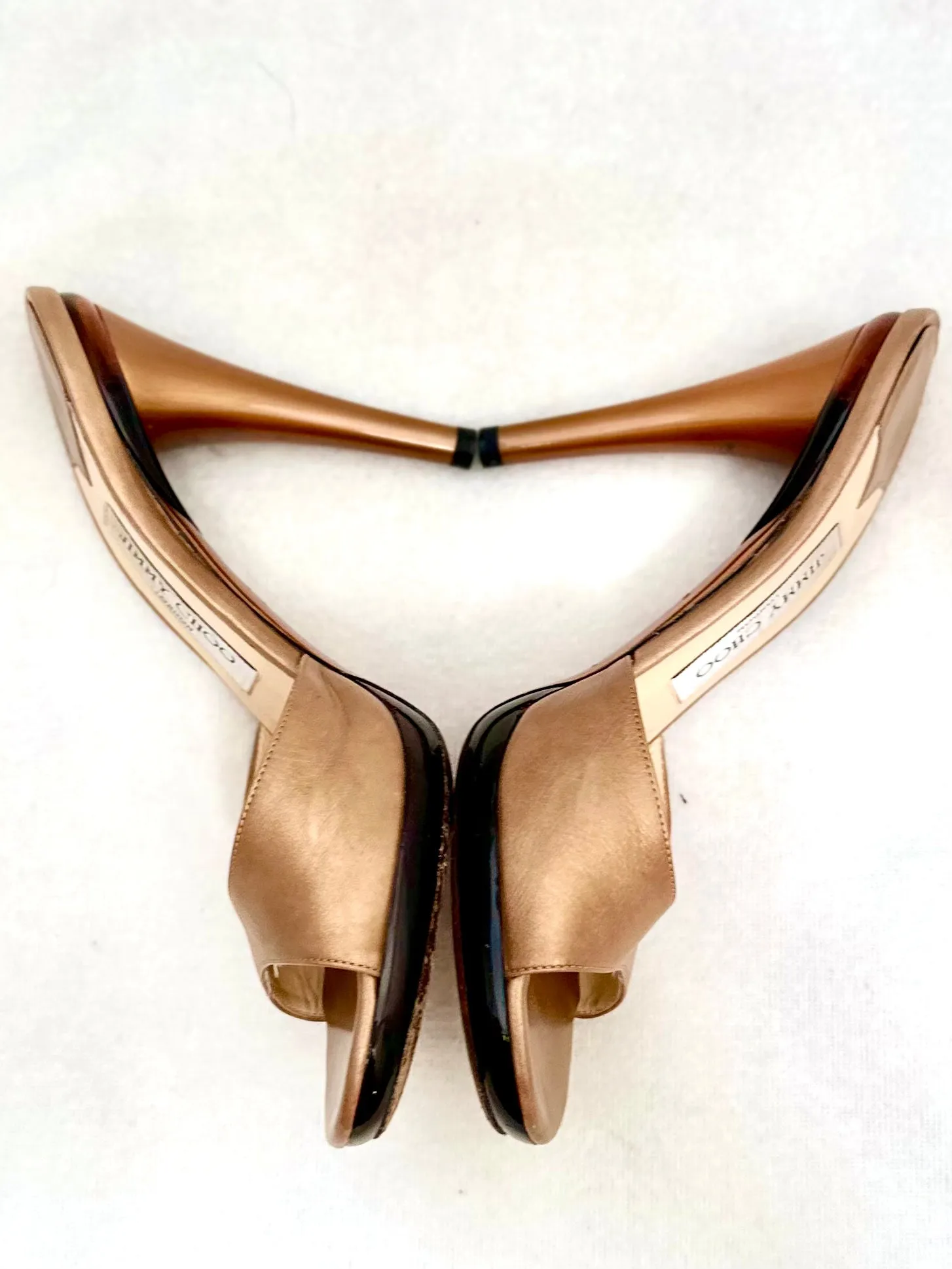 JIMMY CHOO Bronze Platform Heels (PREOWNED)