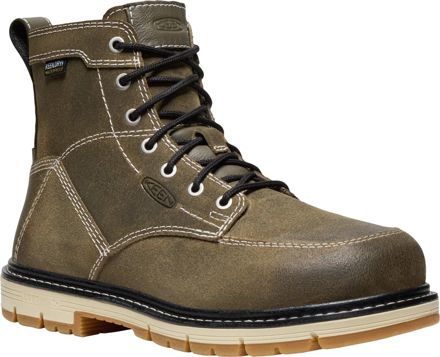 Keen Utility Womens San Jose 90 Deg 6in WP AT Steel Grey/Gum Leather Work Boots