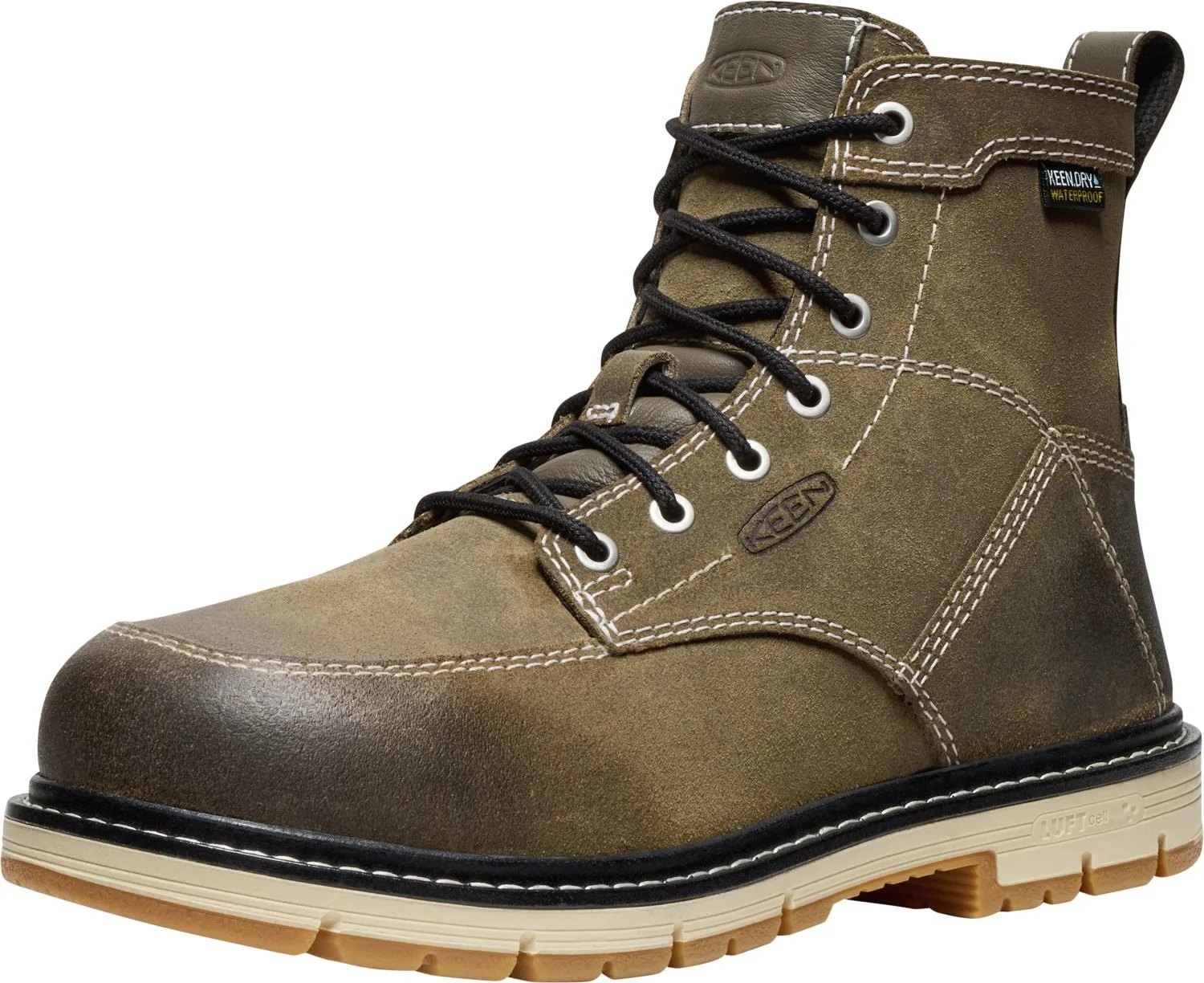 Keen Utility Womens San Jose 90 Deg 6in WP AT Steel Grey/Gum Leather Work Boots