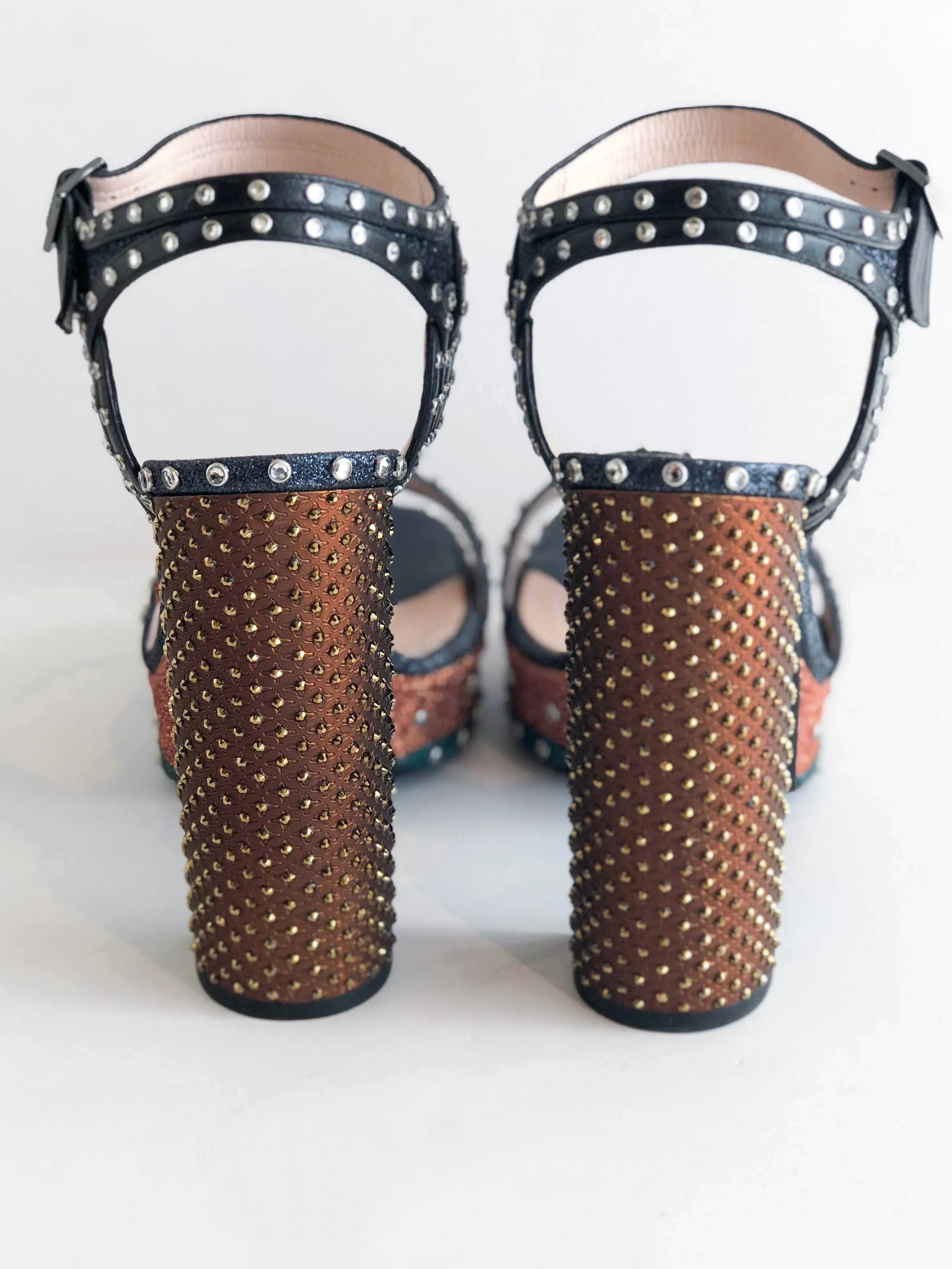 Lanvin Jeweled Platform Heels