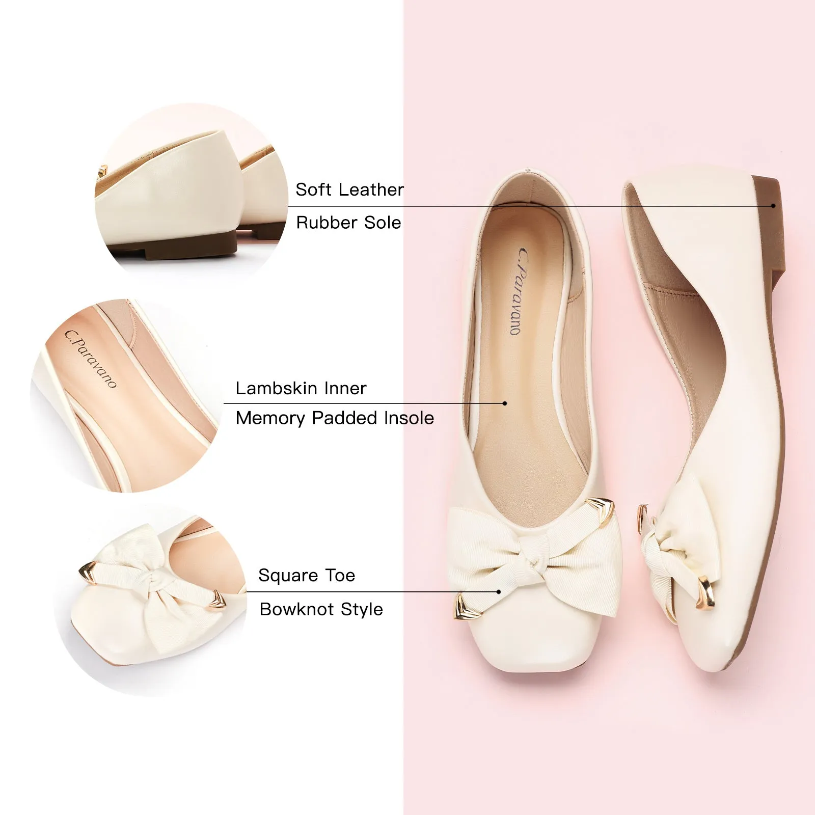 Metal Bowknot Square Flats