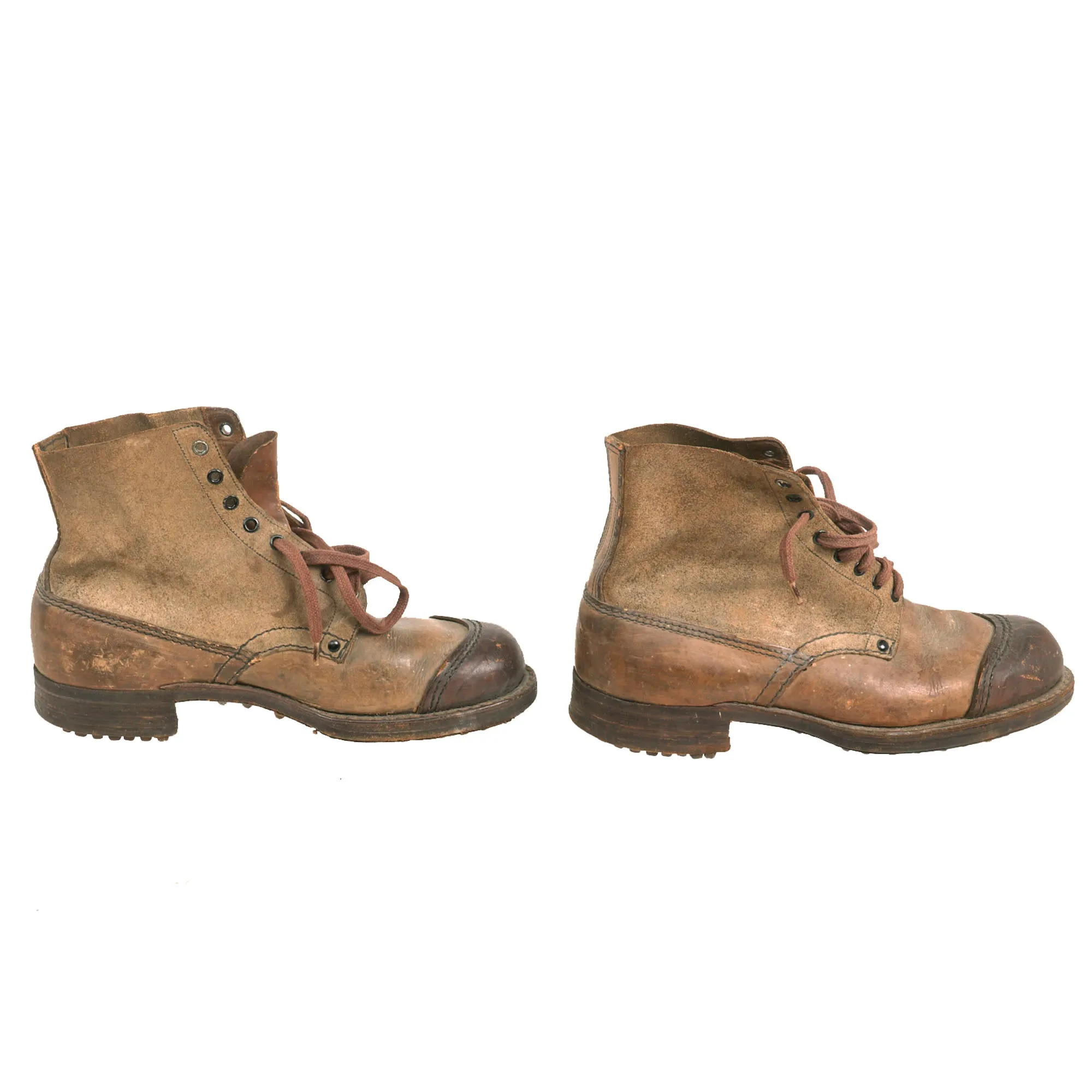 Original Italian WWI Rare M-1912 Ankle High Mountain “Low Boots” - Matched Pair