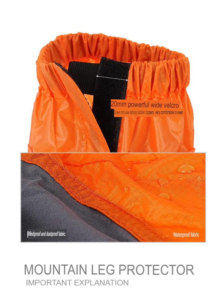 Outdoor Mountaineering Snow Cover, Sandproof, Waterproof, Tear-Resistant Leg Cover, Silicone Nylon Hiking Leg Cover, Lightweight Foot Cover