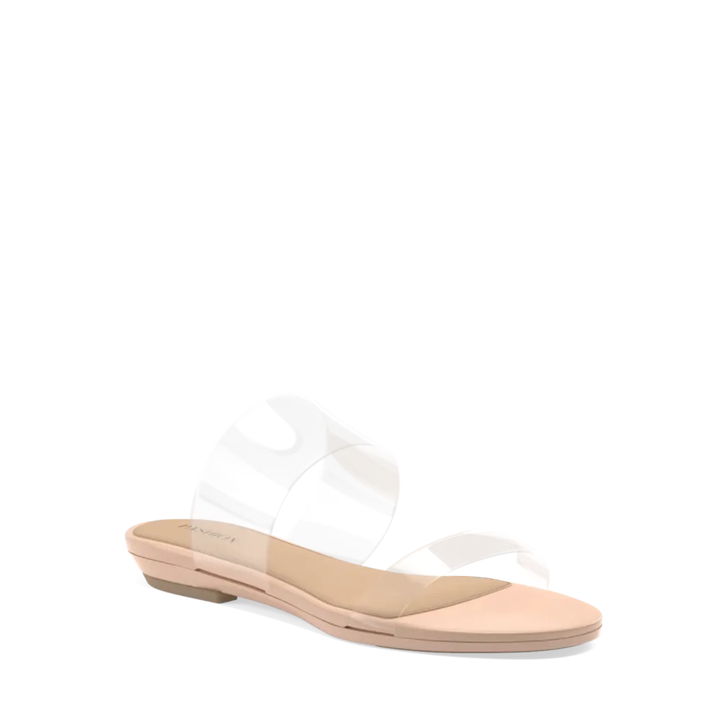 The Slide - Clear/Sand    Block Heel Kit 4 Sand