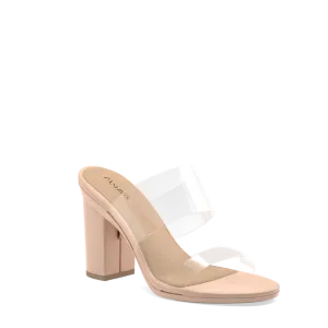 The Slide - Clear/Sand    Block Heel Kit 4 Sand