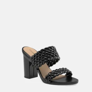 The Slide - Coal Braid   Block Heel Kit 4 Coal - FINAL SALE