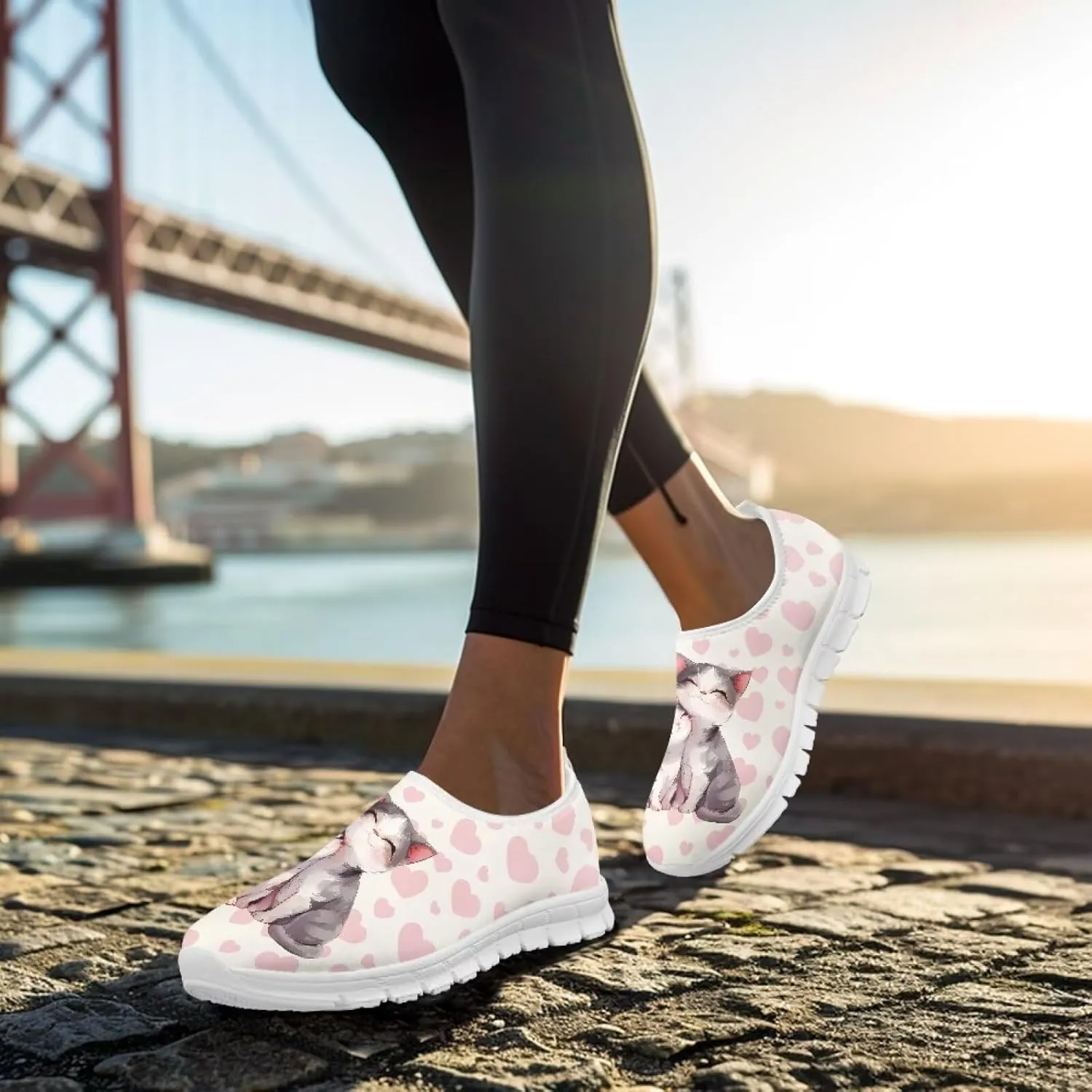 Women's Animals Sneaker Casual Breathable Mesh Anti-Skid Low-Top Outdoor Shoes Soft Slip On Holiday Travel Sneaker for Ladies US 5.5-11.5