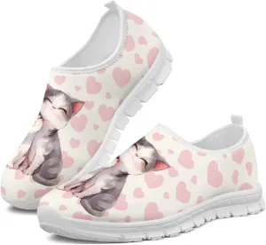 Women's Animals Sneaker Casual Breathable Mesh Anti-Skid Low-Top Outdoor Shoes Soft Slip On Holiday Travel Sneaker for Ladies US 5.5-11.5