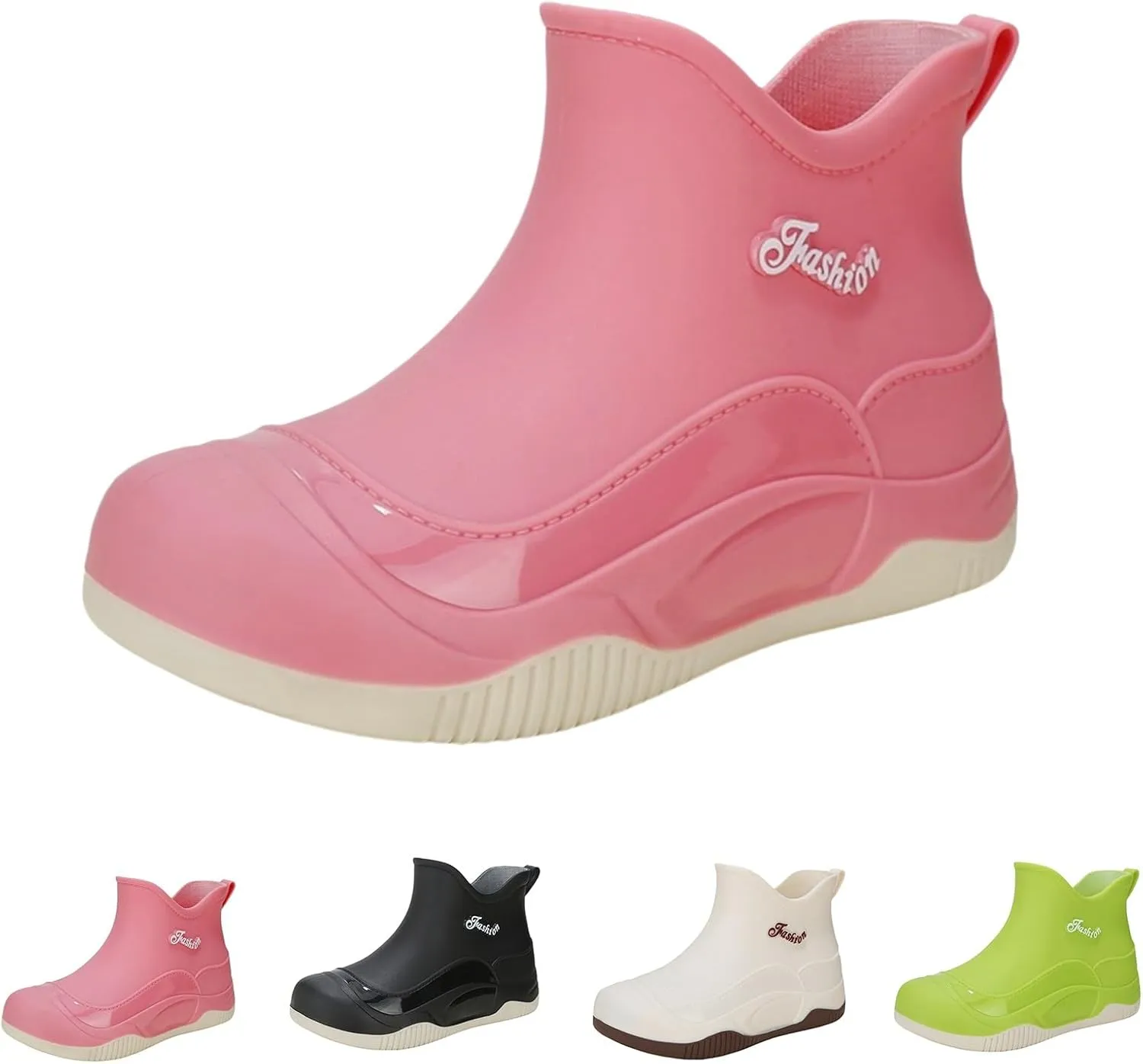 Women's Waterproof Rubber Rain Boots Non-slip Rain Boots Garden Shoes Lightweight Ankle Boots Outdoor Work Boots