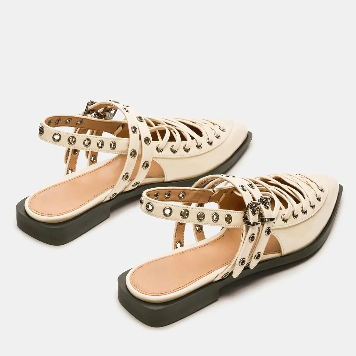 Yishaweiqi Ballet Flats Shoes for Women Pointed Toe Slingback Flats Buckle Strap Ballerina Shoes Casual Mary Jane Flats