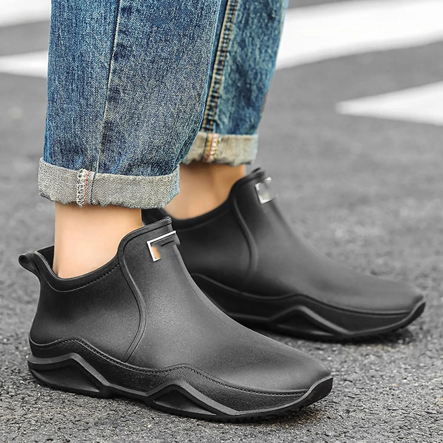 Zemure Rainies, Short Rain Boots, Waterproof Non-Slip Rain Boots for Outdoor, Rain Boots for Women Men