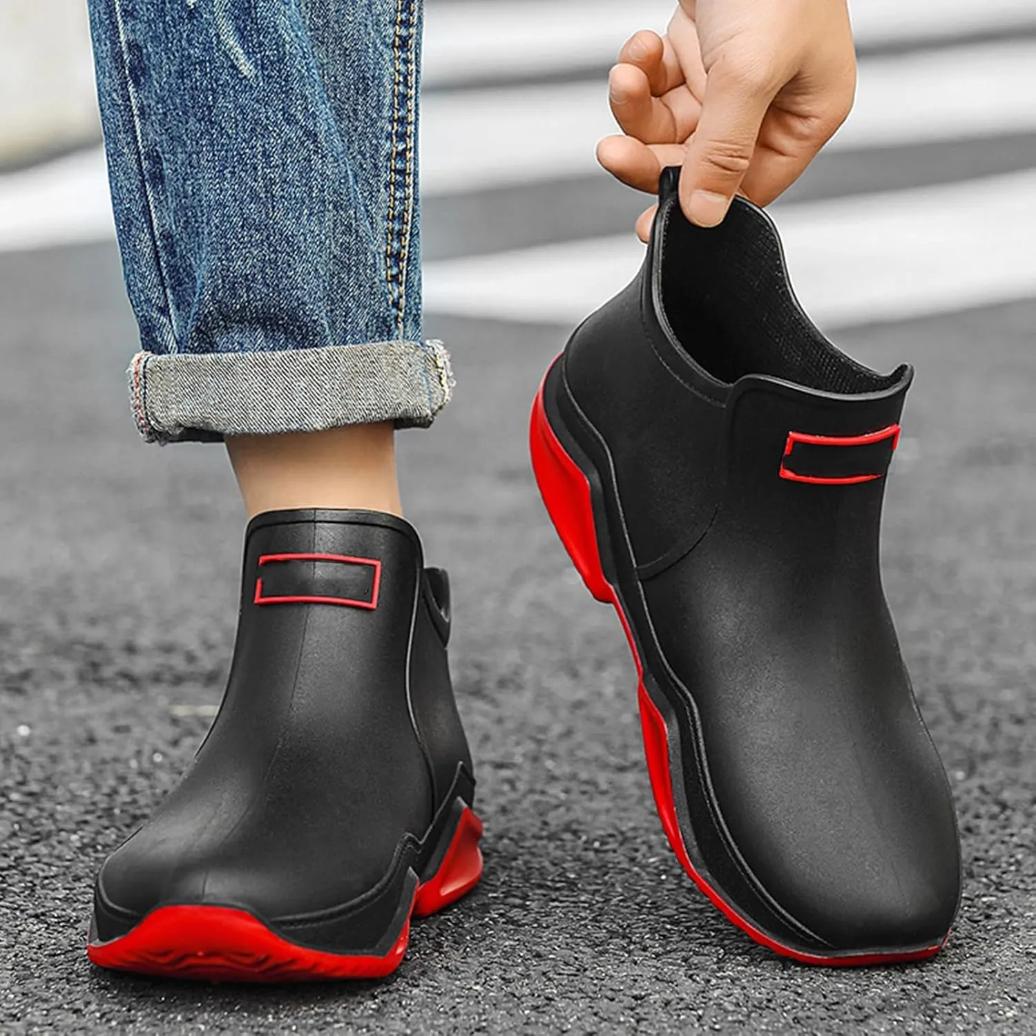 Zemure Rainies, Short Rain Boots, Waterproof Non-Slip Rain Boots for Outdoor, Rain Boots for Women Men